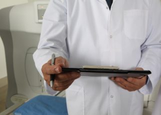 doctor having report